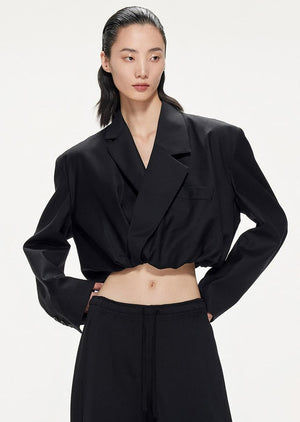 Blazers / JNBY Short Long Sleeve Wool Suit Black XS