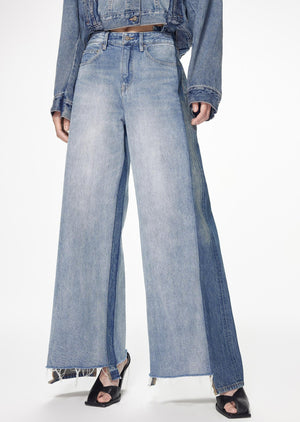 Jeans / JNBY Loose Fit irregular Patchwork Jeans Blue