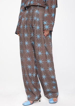 Pants / JNBY Loose Fit Full Print Linen Pants Brown