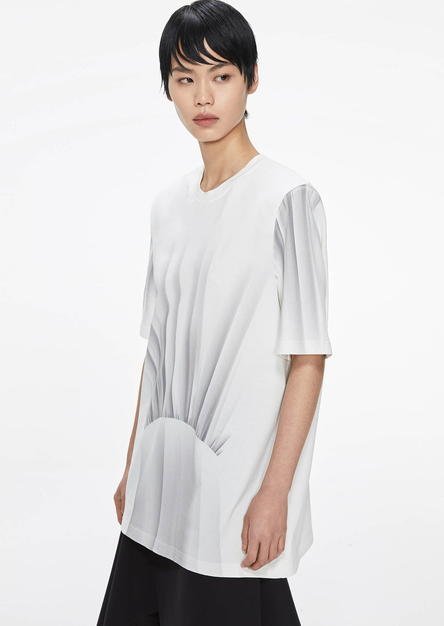 T-Shirt / JNBY Oversize Printed Short Sleeve T-Shirt White