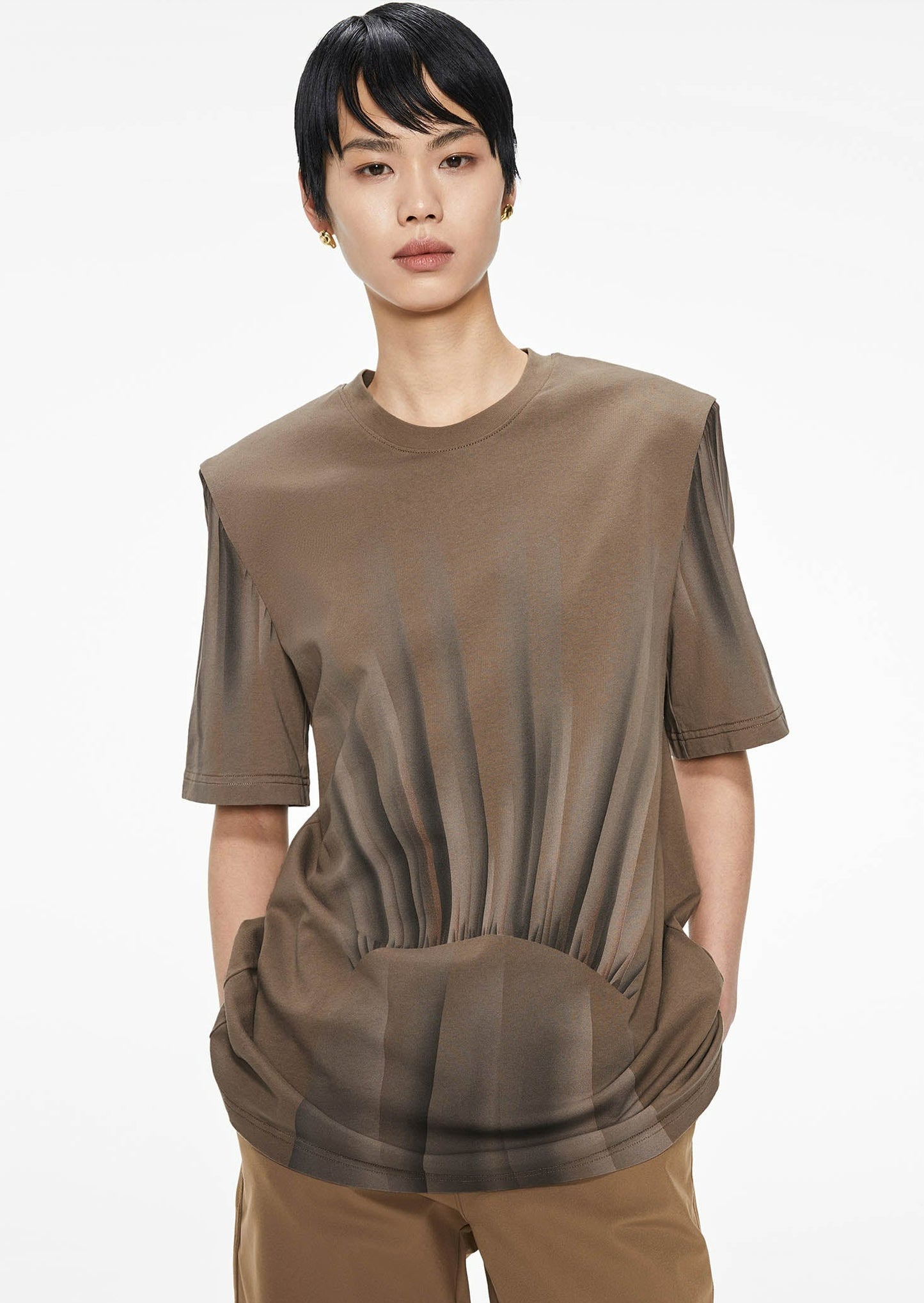 T-Shirt / JNBY Oversize Printed Short Sleeve T-Shirt Brown