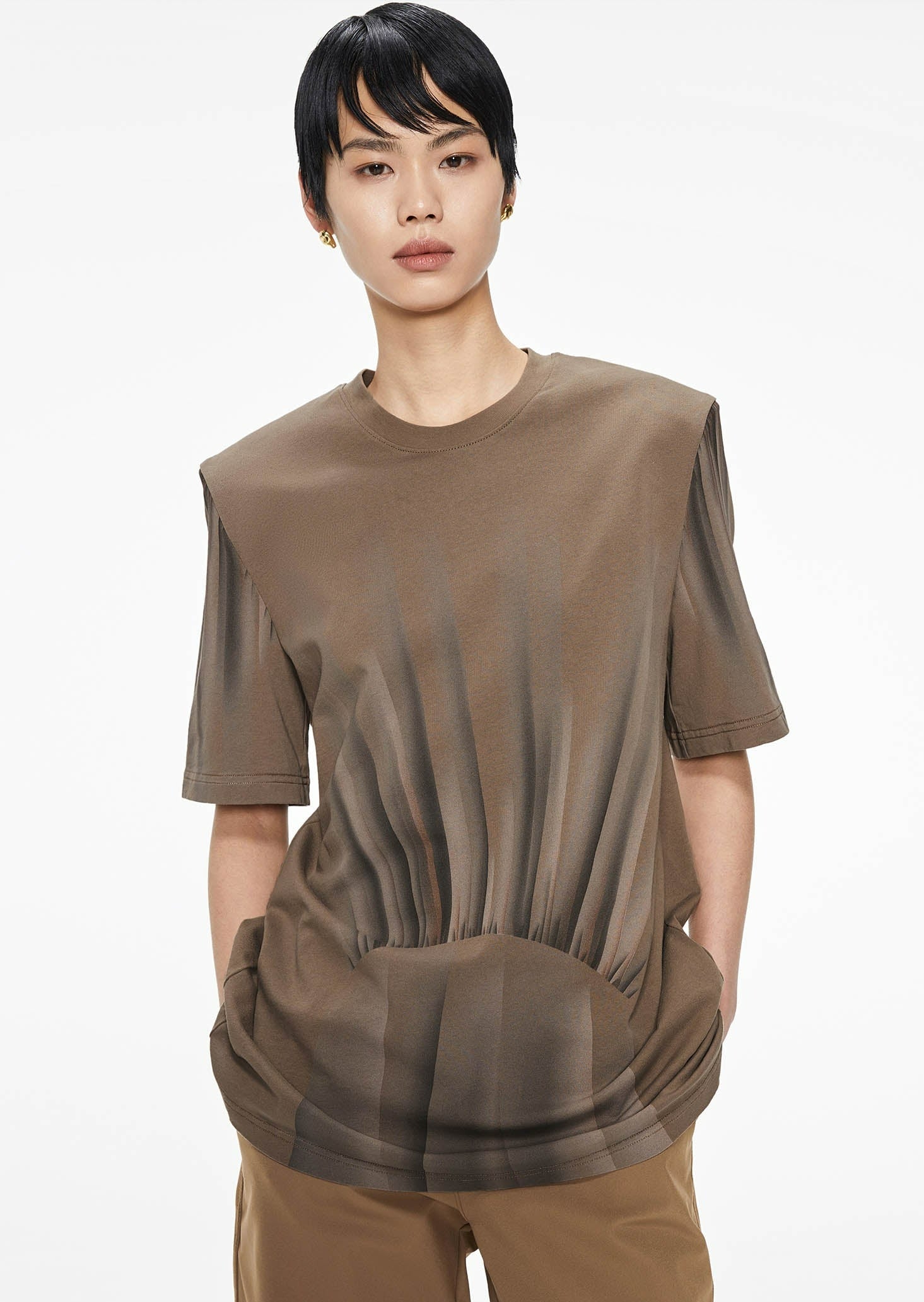 T-Shirt / JNBY Oversize Printed Short Sleeve T-Shirt Brown