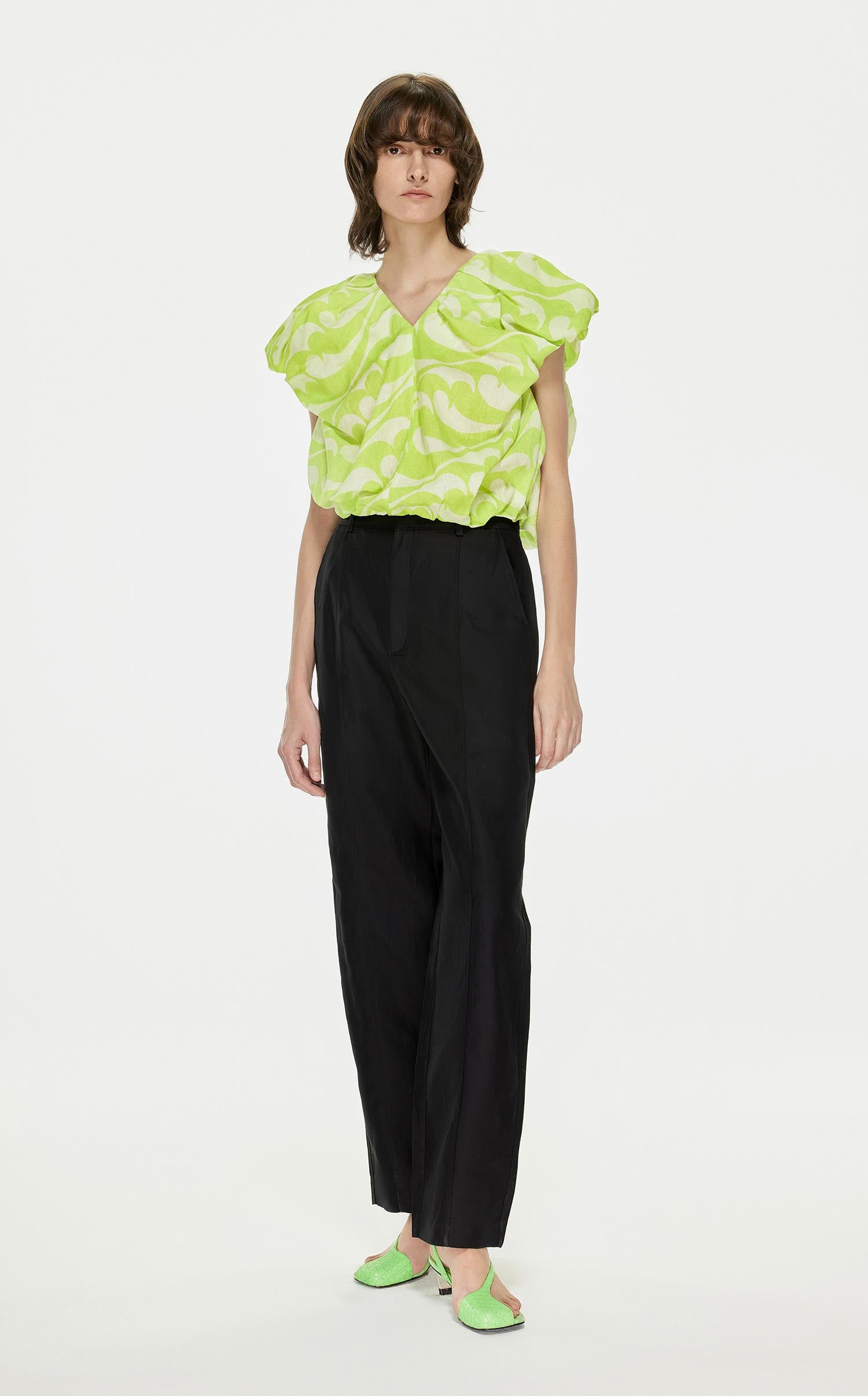 Shirt / JNBY Full Print Linen Sleeveless Top (100% Linen)