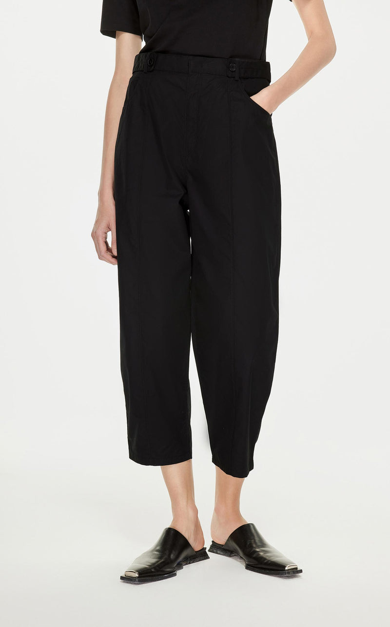 Pants / JNBY Solid Cotton Cropped Pants (100% Cotton) Black
