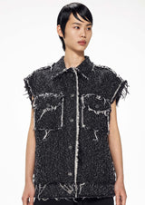 Vest / JNBY Loose Fit Turndown Collar Vintage Denim Vest